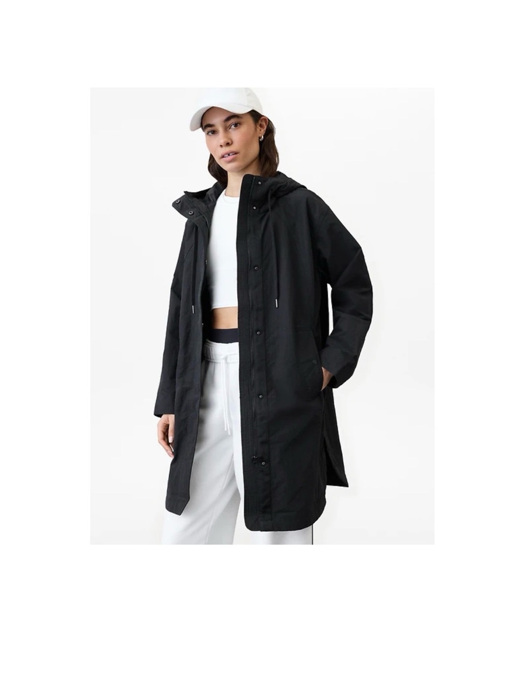 Athleta Hooded Long Black Everywhere Anorak